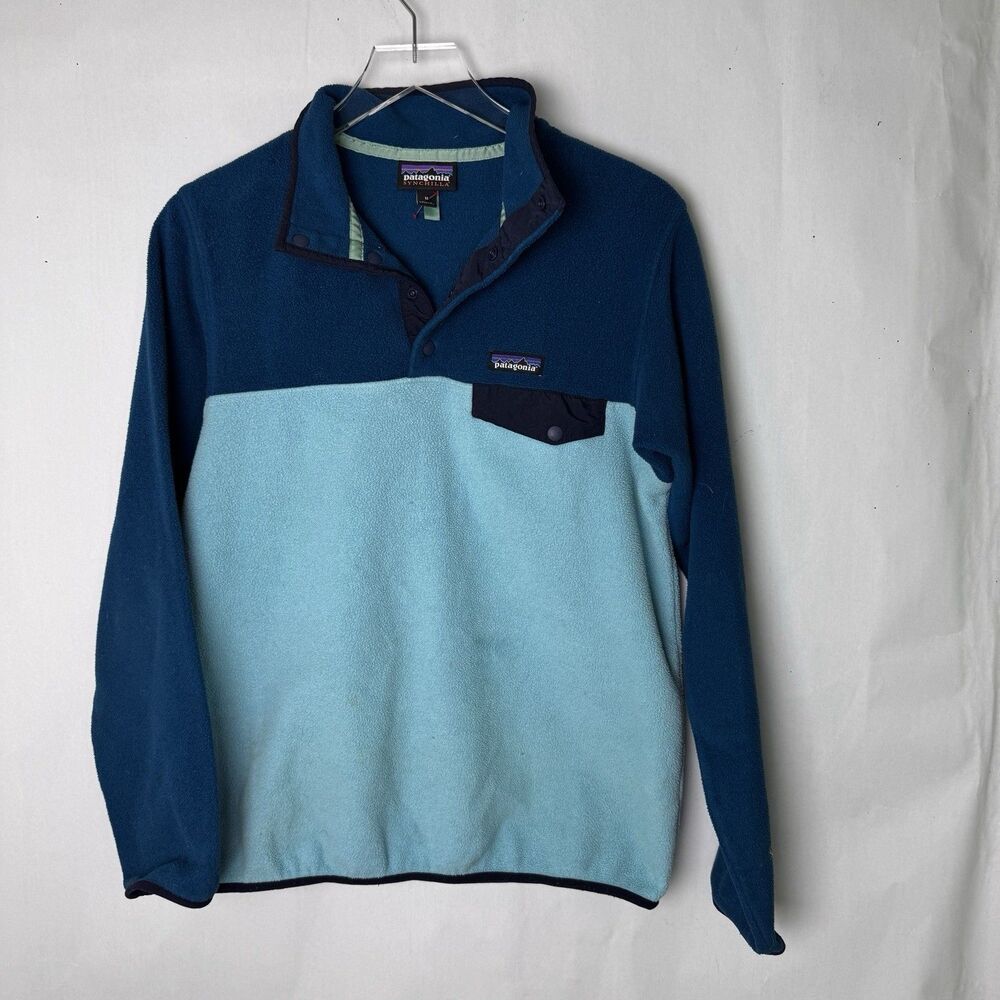 Patagonia Synchilla Snap T Two Tone Fleece Pullover Adult Size Small Mens